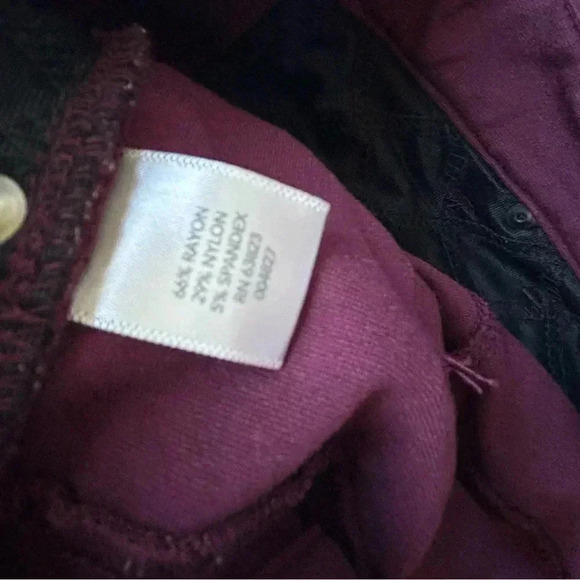Signature Slimming Christopher and Banks Pants 12 Petite Burgundy Stretch - Picture 8 of 9